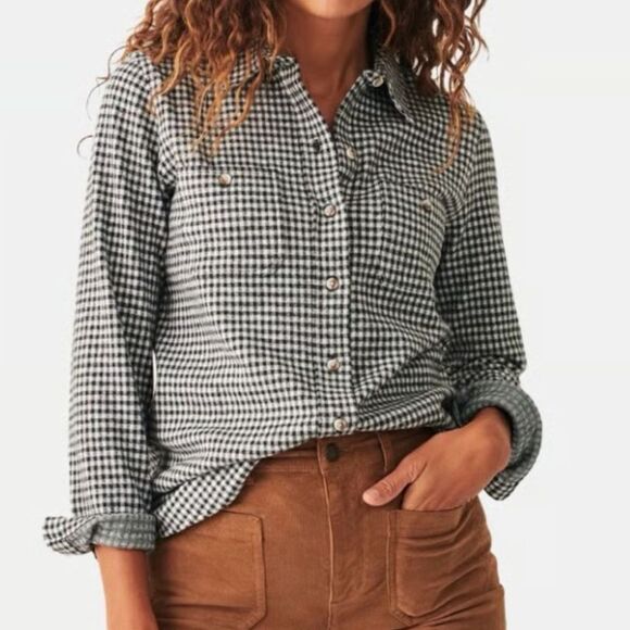 Faherty Legend Sweater Shirt, Gingham Button Down, Size L - Picture 1 of 9